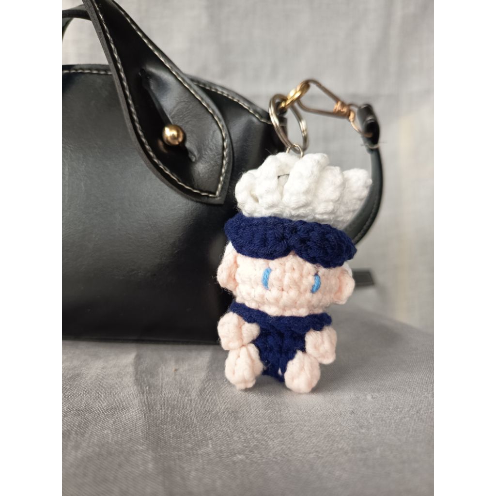 GANTUNGAN (Handmade) ถักโครเชต์ gojo soru พวงกุญแจพวงกุญแจของขวัญทํามืออะนิเมะ