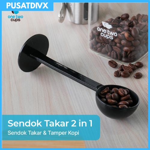 SANJI ONE TWO CUPS 2IN1 MEASURING SPOON และ COFFEE TAMPER