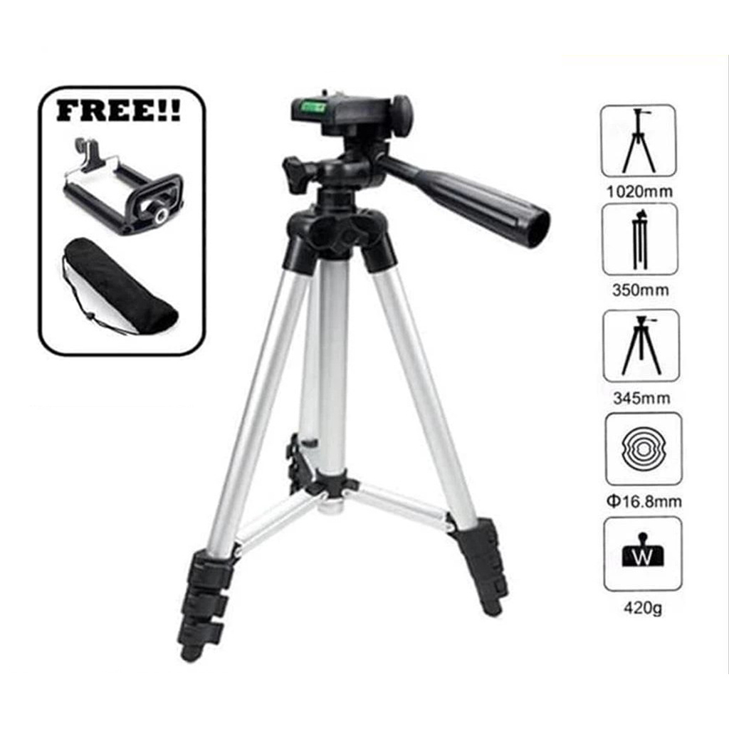 ขาตั้งกล้อง 3110 ความยาวสั้น 102 ซม. สําหรับโทรศัพท์มือถือและกล้อง Bonus Universal U Holder | ขาตั้ง