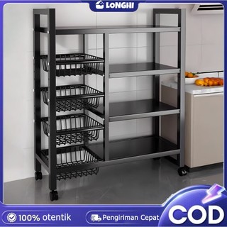 Rak penyimpanan dapur lantai berdiri multi-lapisan sayuran microwave penyimpanan rak rumah tangga multi-fungsi rak penyimpanan rak penyimpanan
