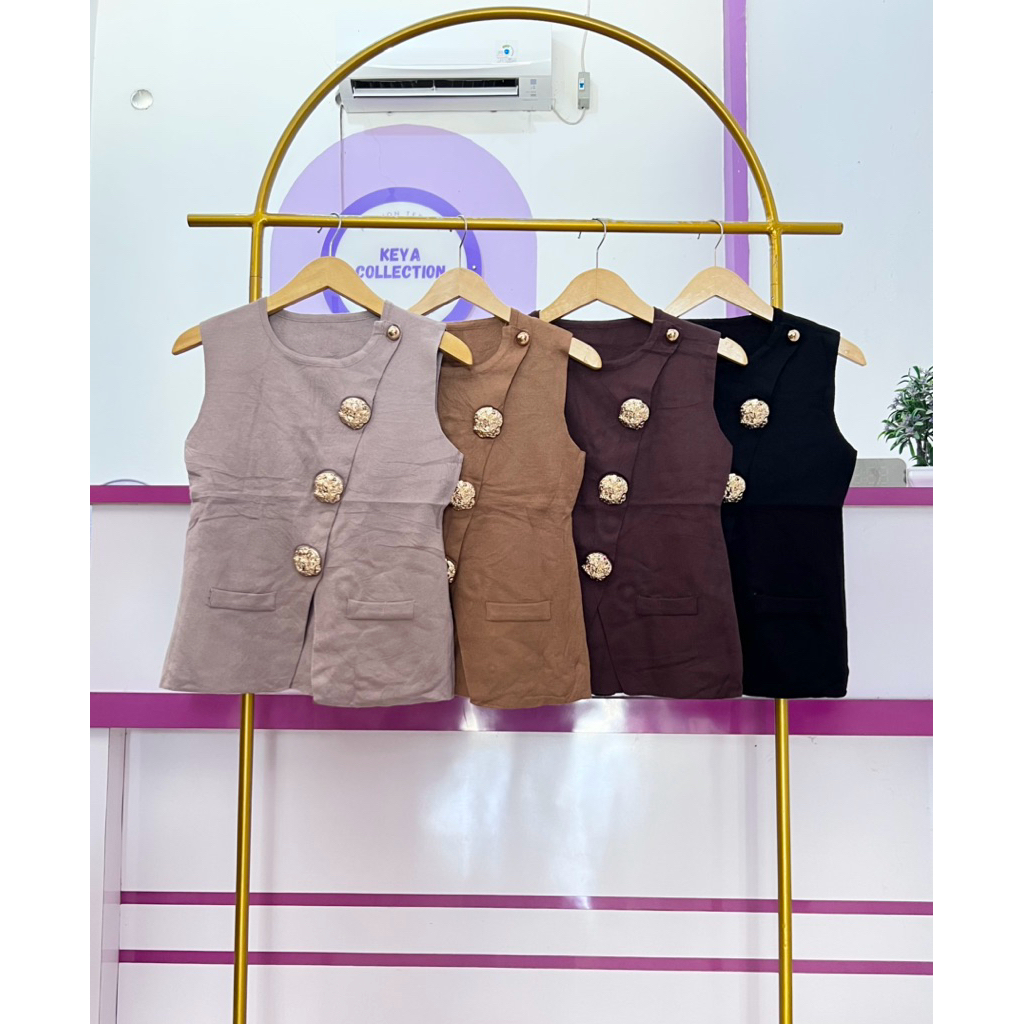 นําเข้า KNIT VEST/IMPORTED KNIT VEST/GOLD BUTTON KNIT VEST