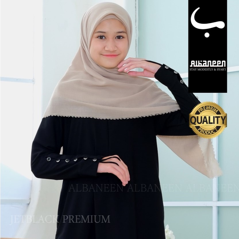 [NEW BLACK JETBLACK PREMIUM TEENAGE SYARI GAMIS] Albaneen Black 2026 Eid Gamis Jetblack Black Gamis 