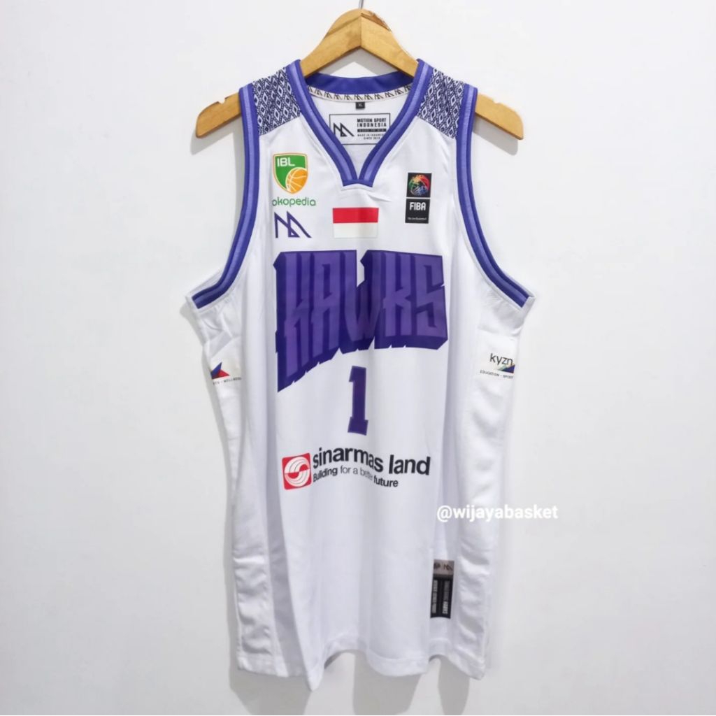 IBL TANGERANG HAWKS 24/25 เสื้อแข่งบาสเก็ตบอลดั้งเดิม RANDOM NUMBER - สีขาว