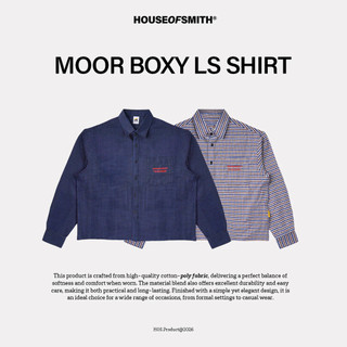 House of Smith PKU Kemeja Boxy Pria - Moor Boxy Ls Shirt - Boxy Long Shirt