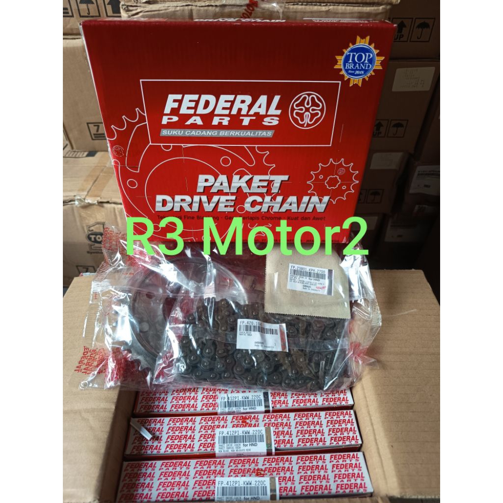 ชุดเกียร์/ชุดเกียร์ FEDERAL FP-412P1-KWW-220C 420H-104L-14T-37T สําหรับใบมีดใหม่ (คาร์บูเรเตอร์) และ