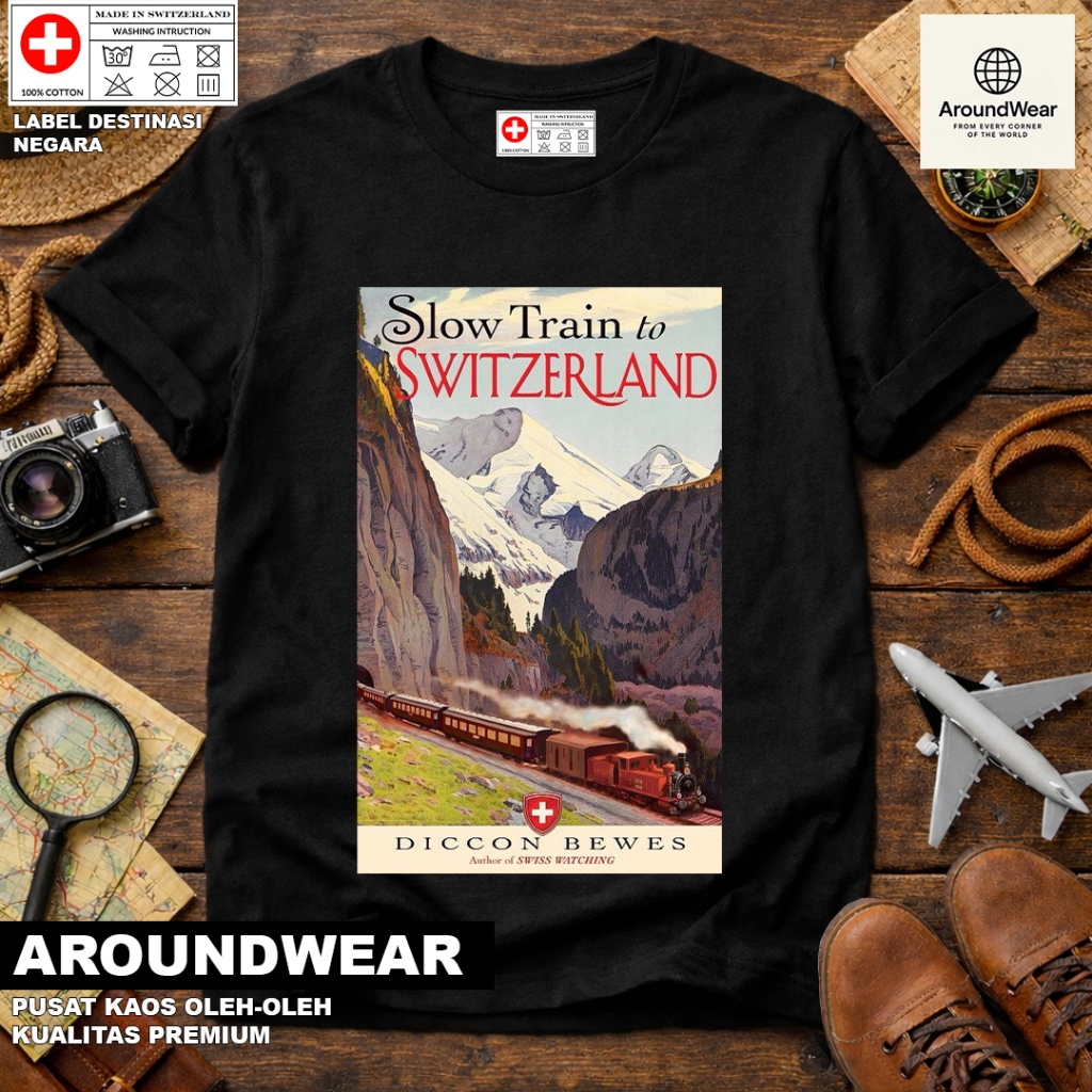 เสื้อยืด SWISS SOUVENIR 4 พร้อม SWISS STATE TAG PREMIUM SOUVENIR MATERIAL GIFT