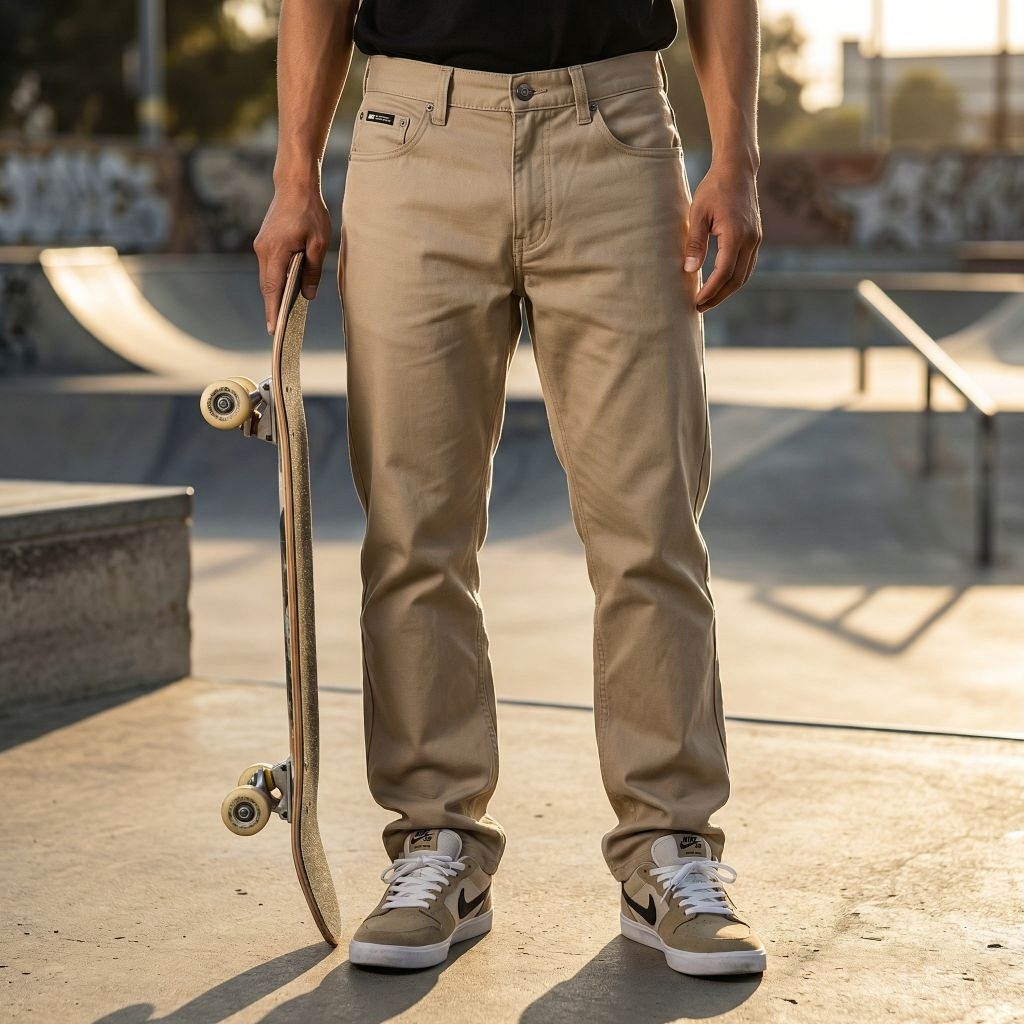 (กางเกงแบรนด์) กางเกงขายาวผู้ชาย Nike SB Basic Cream Chinos