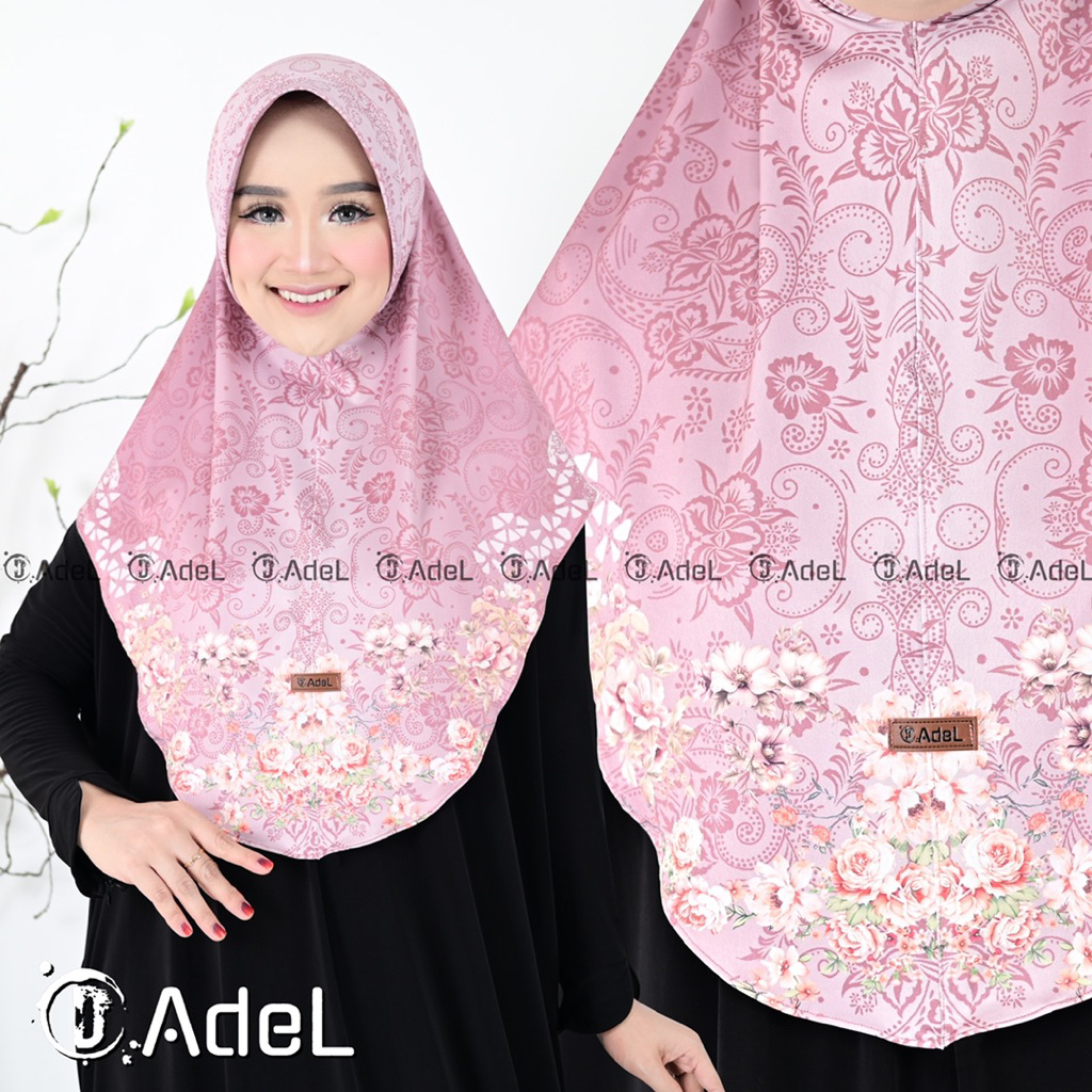 D_adelhijab bergo การพิมพ์ sublim pet, khimar pet ล่าสุด motif