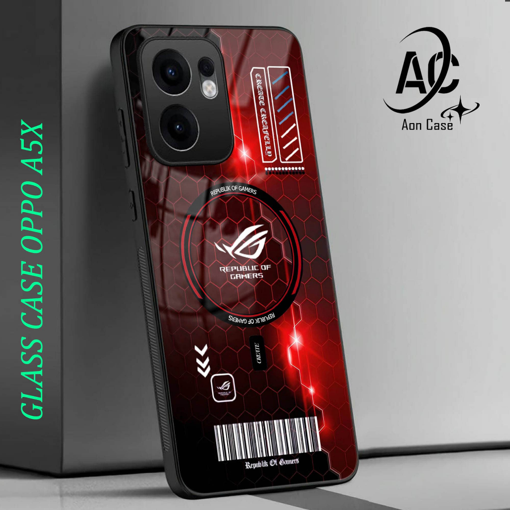 HP SoftCase Glass Kaca - เคสโทรศัพท์ OPPO A5X - T69 - เก็บเงินปลายทาง -