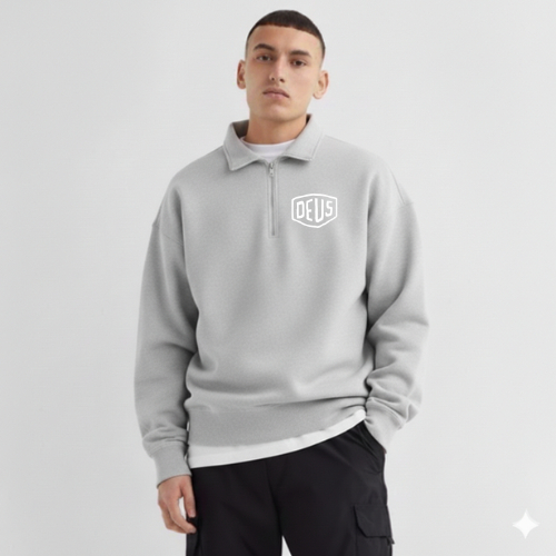 RUGBY HEARTARMOR โลโก้ DEUS DISTRO JACKET RUGBY BASIC DAILY STYLE SWETER COLLAR ผู้ชายผู้หญิง / HALF