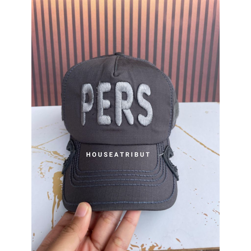 หมวกสีเทายุทธวิธีเขียน PERS พรีเมี่ยม | หมวกยุทธวิธีสีเทาพร้อมการเขียน PERS