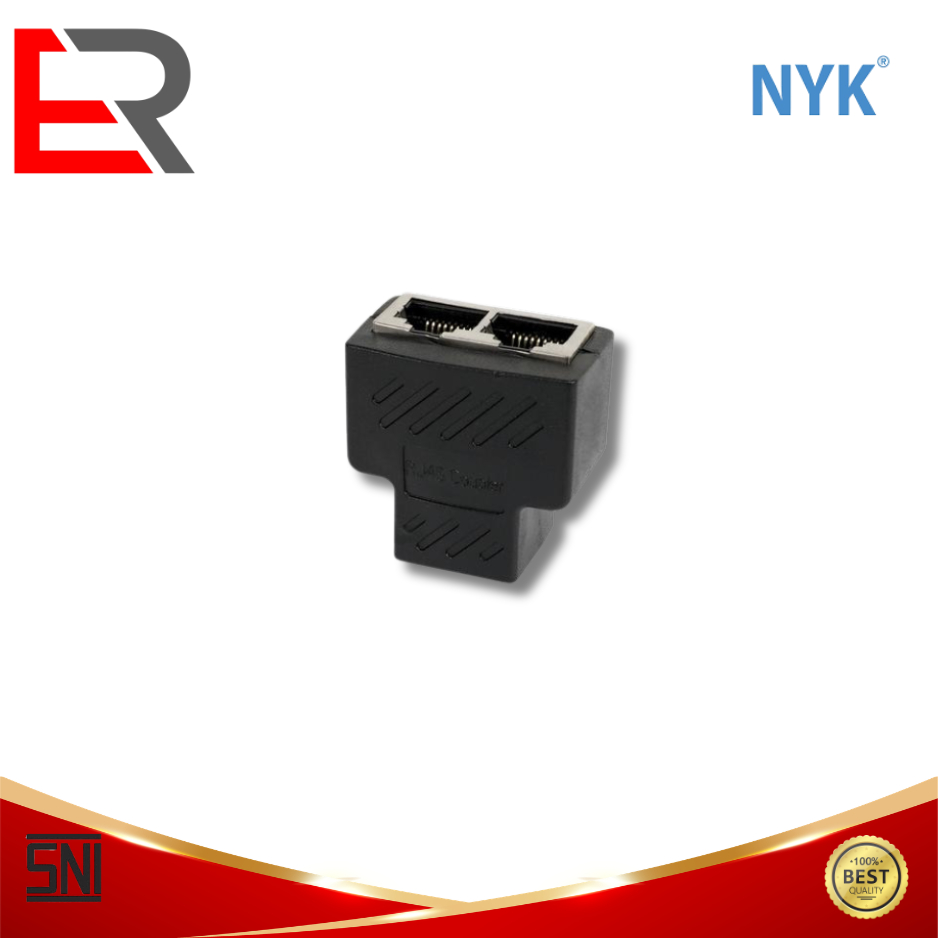 NYK Barrel DOUBLE RJ45 โลหะ COUPLER หญิง RJ45 LAN 1 ถึง 2
