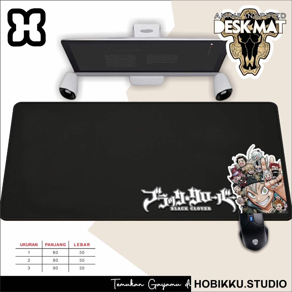 BLACK CLOVER Deskmat แผ่นรองเมาส์ขยายอะนิเมะขนาดใหญ่ 60x30 80x30 90x40 แผ่นรองเมาส์กันลื่นน่ารัก Cool วัสดุยางพรีเมี่ยม