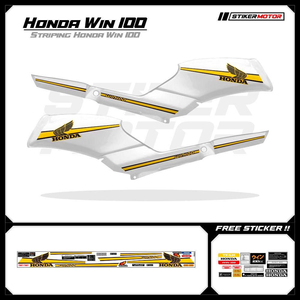 WIN09 Striping สติกเกอร์ Honda Win 100 สติกเกอร์ Variations สติกเกอร์ Striping Scootlet Scotlite Hon