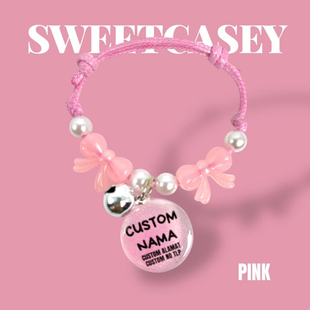 RIBBON CAT NECKLACE/CUSTOM NAME CAT NECKLACE/ฟรี NAME NECKLACE