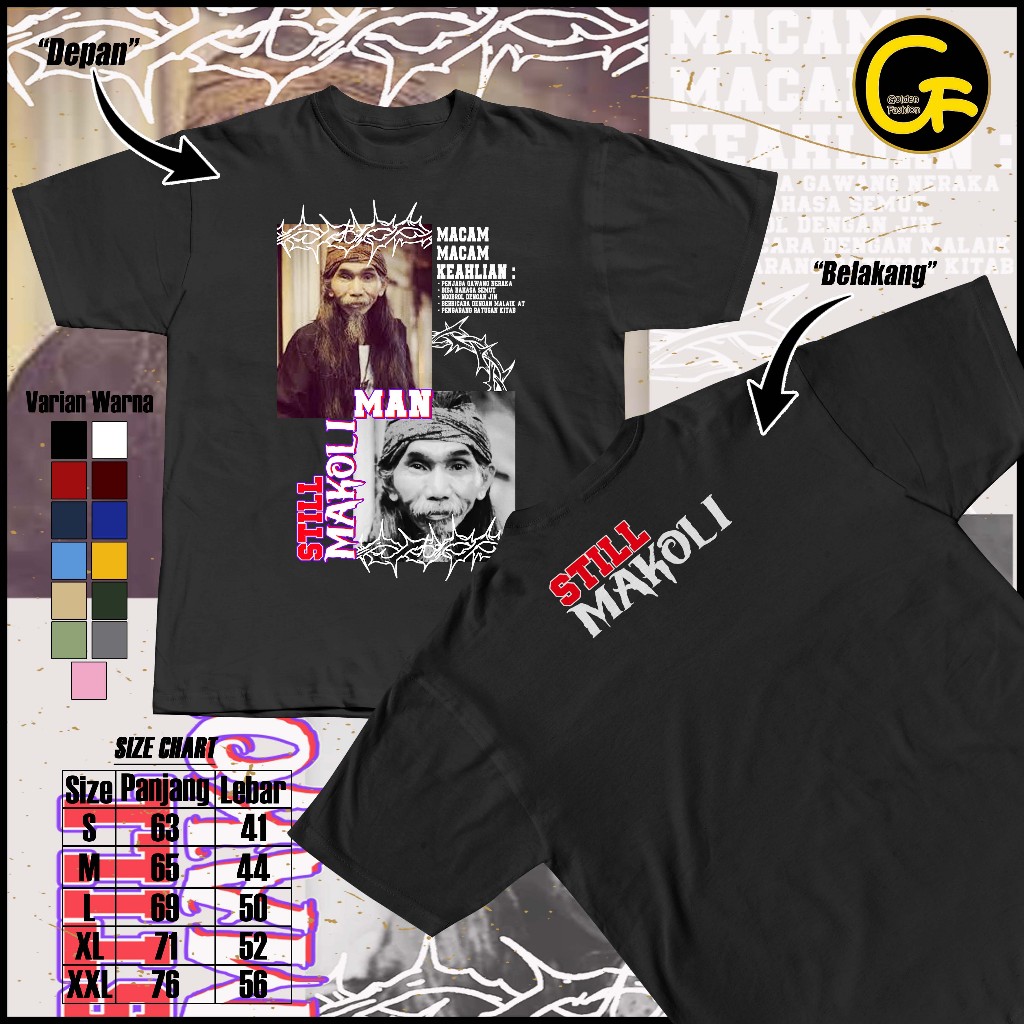 ABUYA MAMA GUFRON ALONTANI MR SATAN INDONESIA UNISEX DISTRO เสื้อยืด (การจัดส่ง)