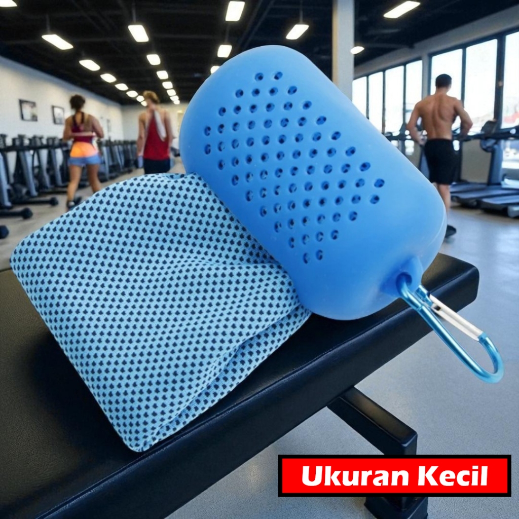 Oase Microfiber Quick Dry Cooling Ice Towel Silicon Case Small - AS13 - Blue/Folding Towel/Sports To