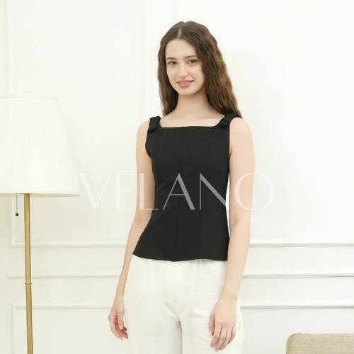 เสื้อเบลาส์ Peplum แขนกุดผู้หญิง Neat เรียบหรู Work & Daily Top Elora – Velano Studio