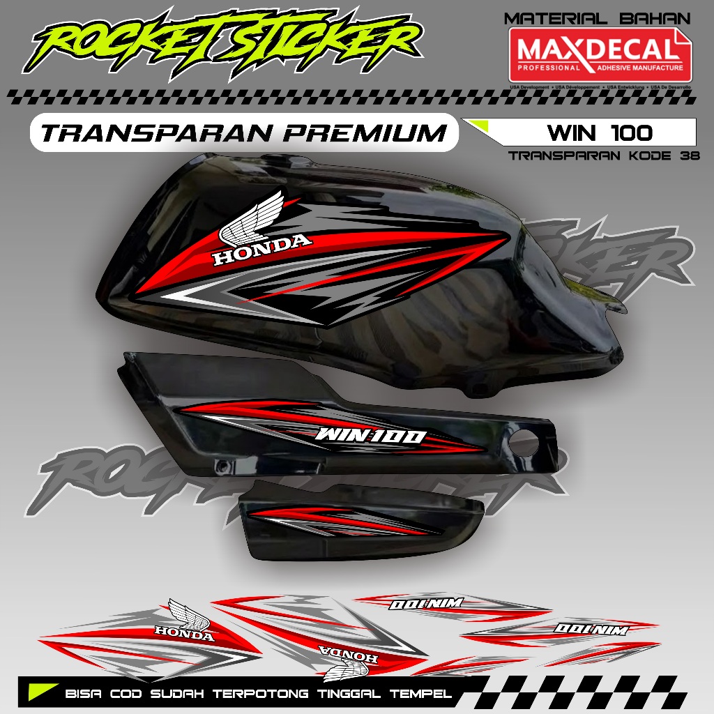 WIN Striping WIN สติกเกอร์ Variation WIN UV TRANSPARENT CODE 38 PREMIUM MAXDECAL MATERIAL