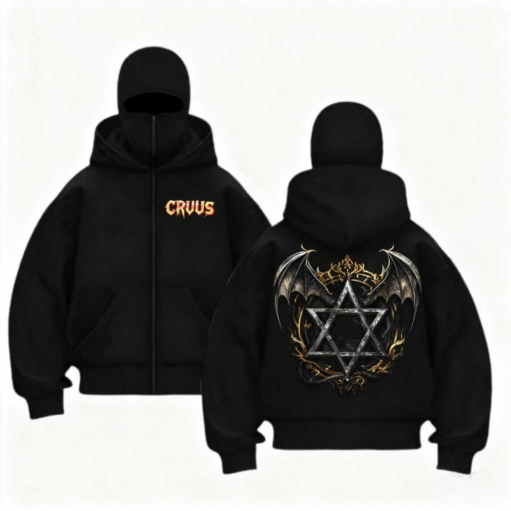 Ninja Balaclava Hoodie Jacket - Unisex Ninja Crus Balaclava Zipper Hoodie สําหรับเด็กและผู้ใหญ่