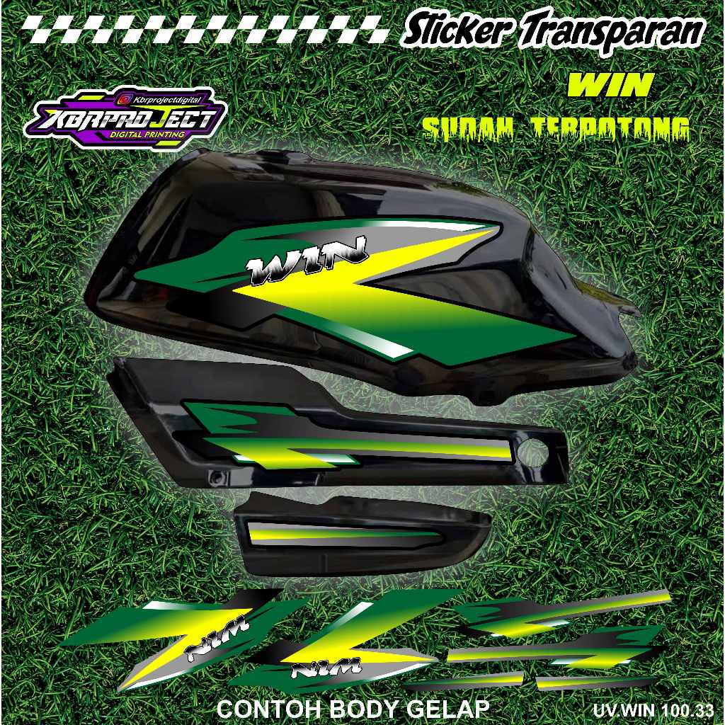 WIN 100 COOL PREMIUM TRANSPARENT สติ๊กเกอร์ HONDA RACING 33 สติ๊กเกอร์ LINES ALREADY CUT