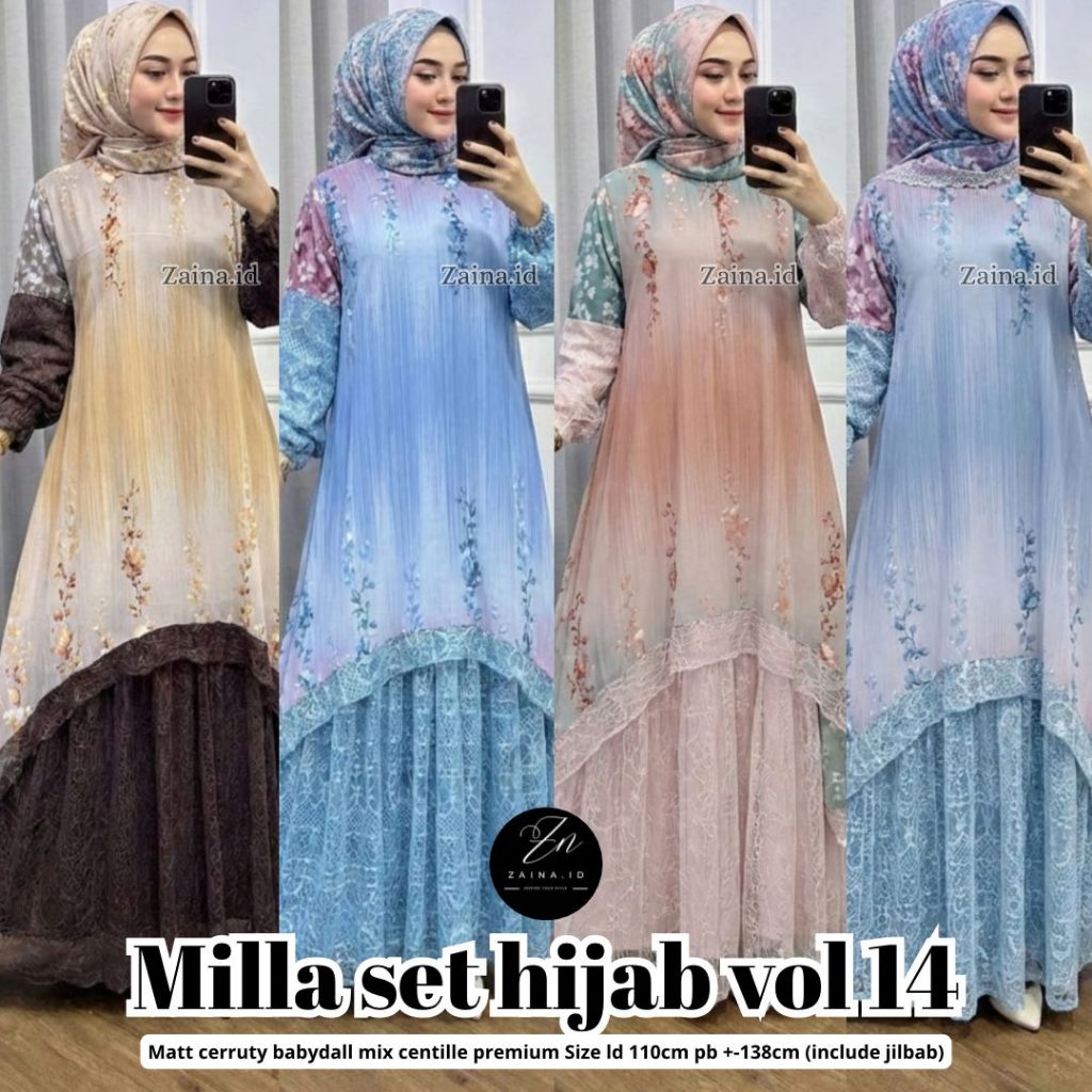 เสื้อผ้าผู้หญิง MILLA SET HIJAB VOL 14 Trend FASHION HQ จาก Zn