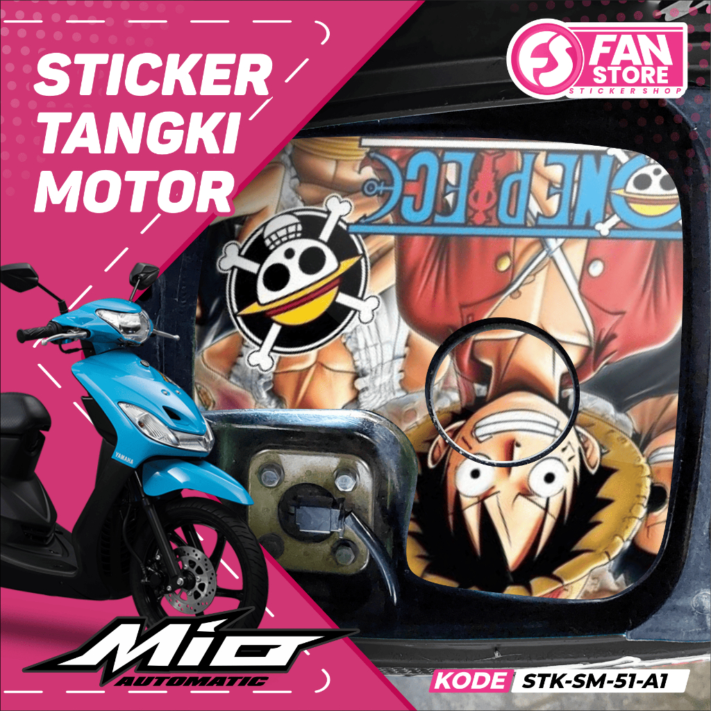Mio Sporty Motorcycle Tank Striping Sticker with Viral Anime Motif - Long-Lasting Mio Sporty Tank St
