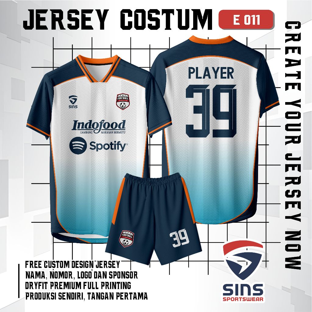 เสื้อฟุตบอล พิมพ์ลาย E11