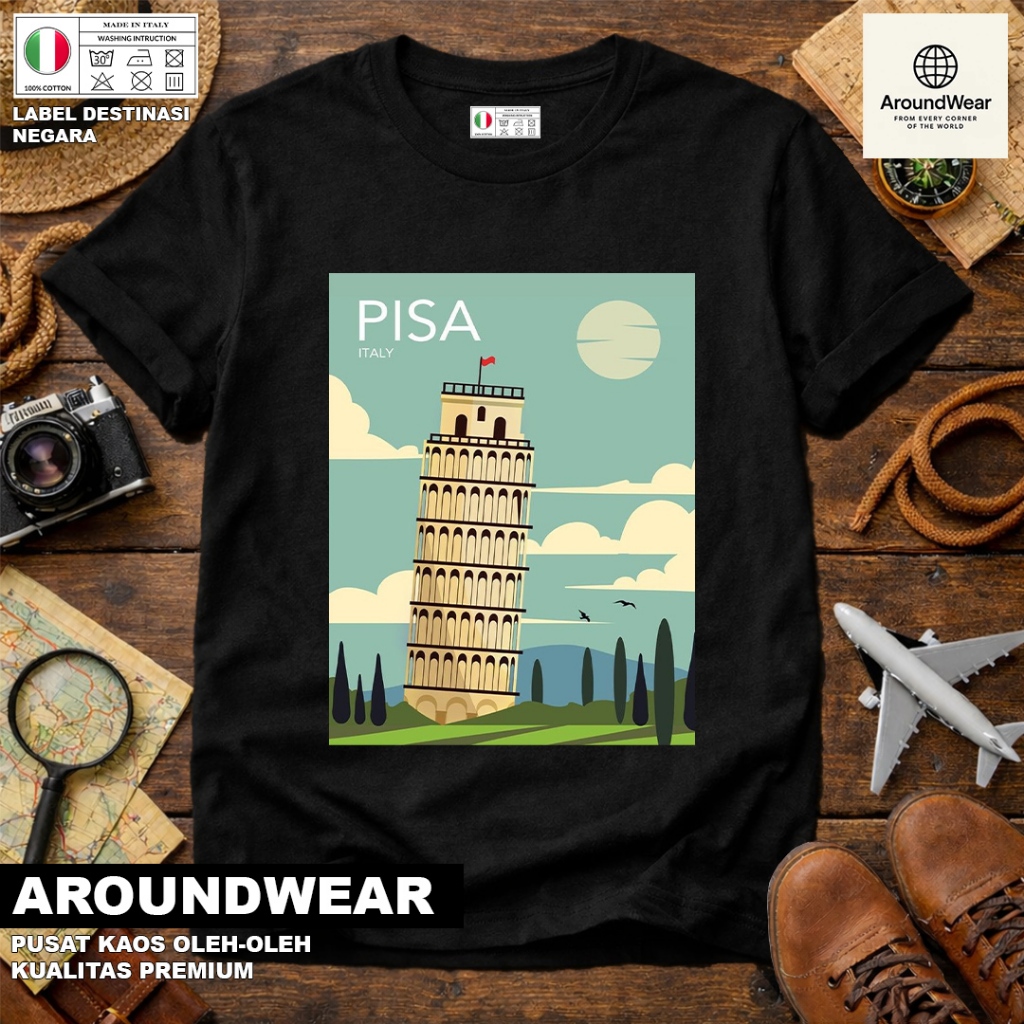 ITALY SOUVENIR T-SHIRT 17 WITH ITALY COUNTRY TAG PREMIUM SOUVENIR MATERIAL GIFT