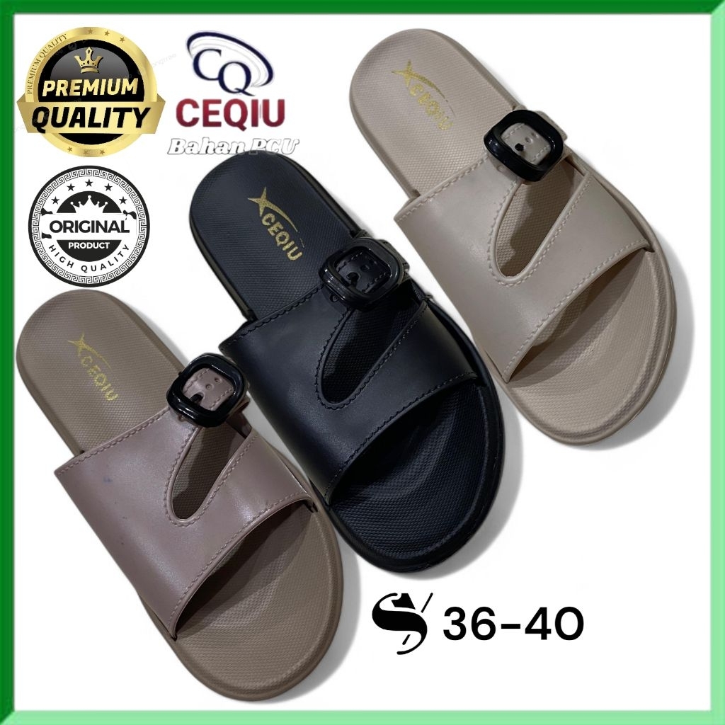 CEQIU CQ-EH150 รองเท้าแตะหัวเข็มขัดยางผู้หญิง