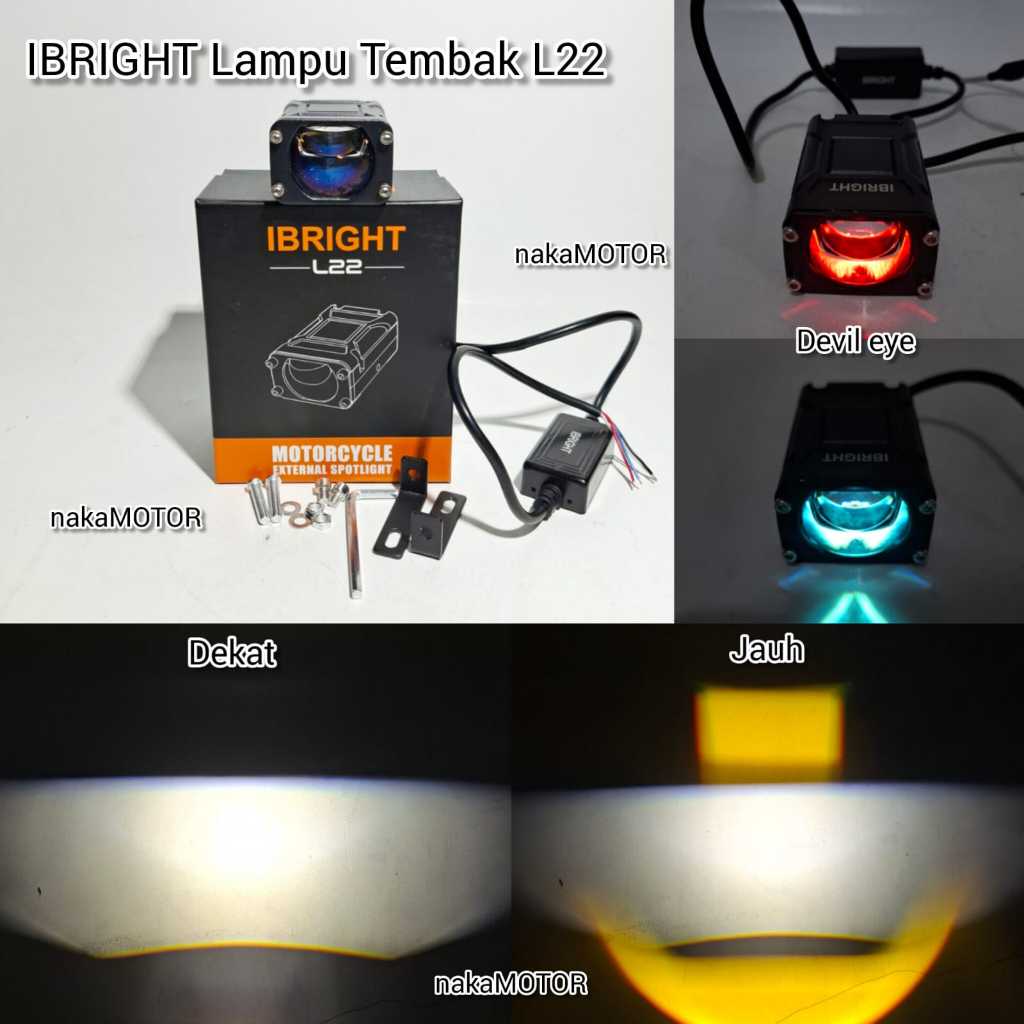 IBRIGHT L22 & L22 2M Bilined Laser Blue Lens Spotlight พร้อมพัดลมระบายความร้อน