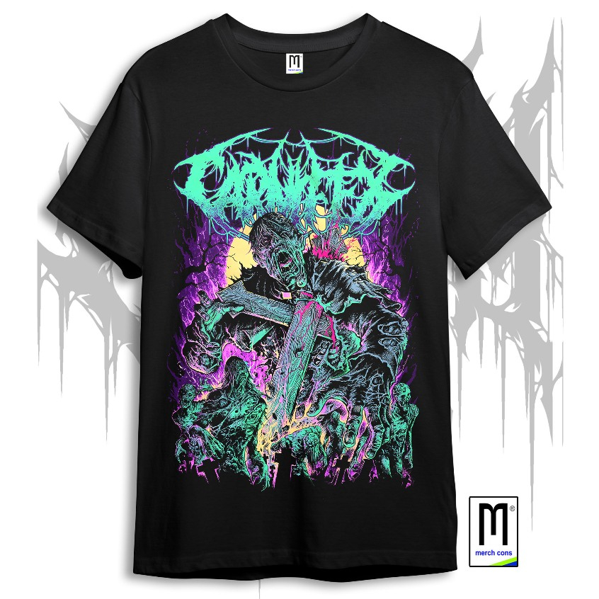 เสื้อยืด CARNIFEX HELL CHOSE ME ZOMBIE แท็ก MERCHCONS BOOTLEG วงดนตรี โลหะ