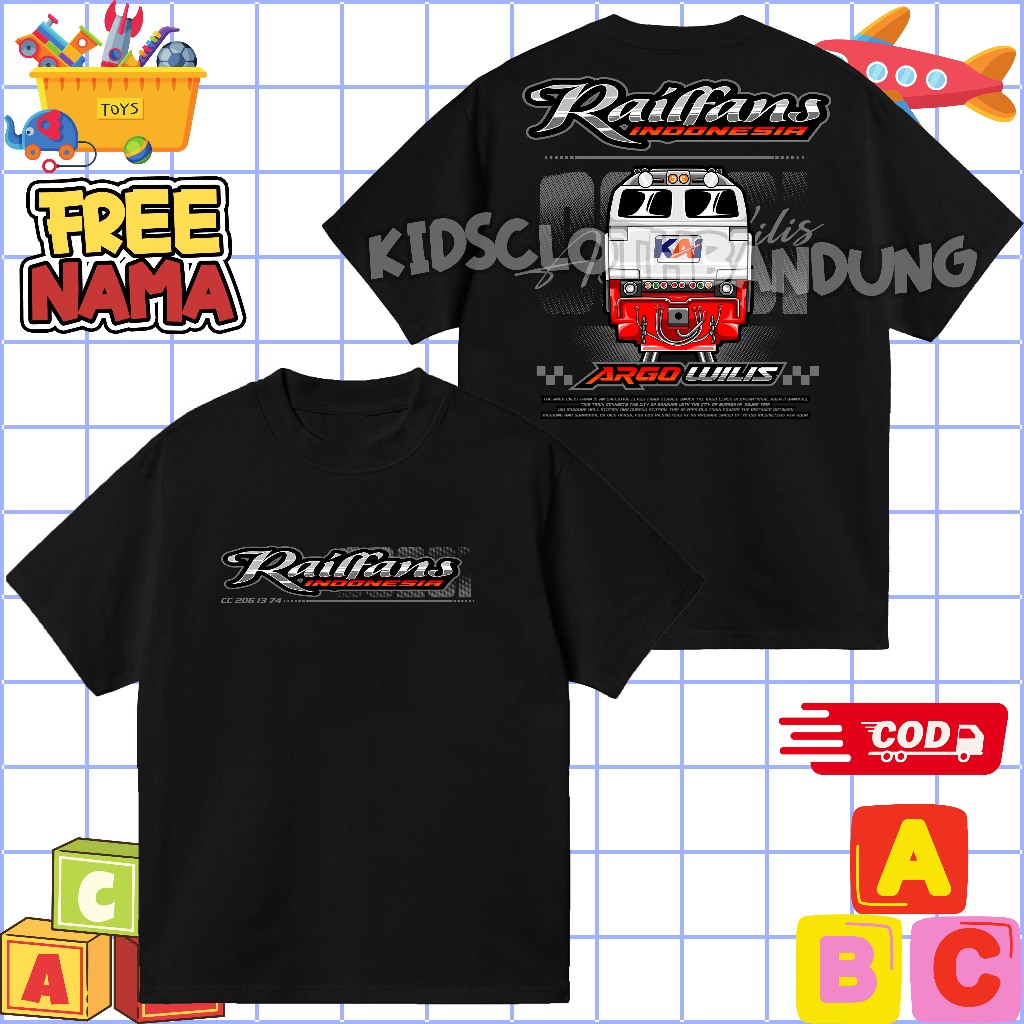 ฟรีเสื้อยืด INDONESIAN RAILFANS NAME เสื้อยืด ARGO WILIS RAILFANS INDONESIA / INDONESIANLFANS CHILDR