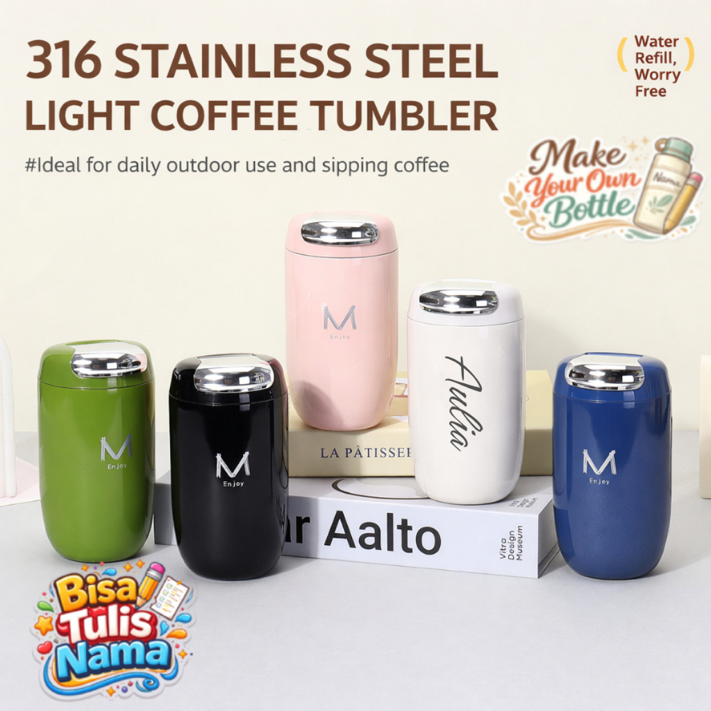 แก้วกาแฟ SUS 316 Tumbler Hot Cold Stainless Steel 350ml Pastel 2