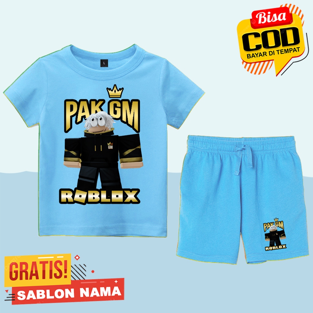 AK GM ROBLOX KIDS SUIT ONE SET ROBLOX KIDS เสื้อยืดกางเกงขาสั้น PAK GM