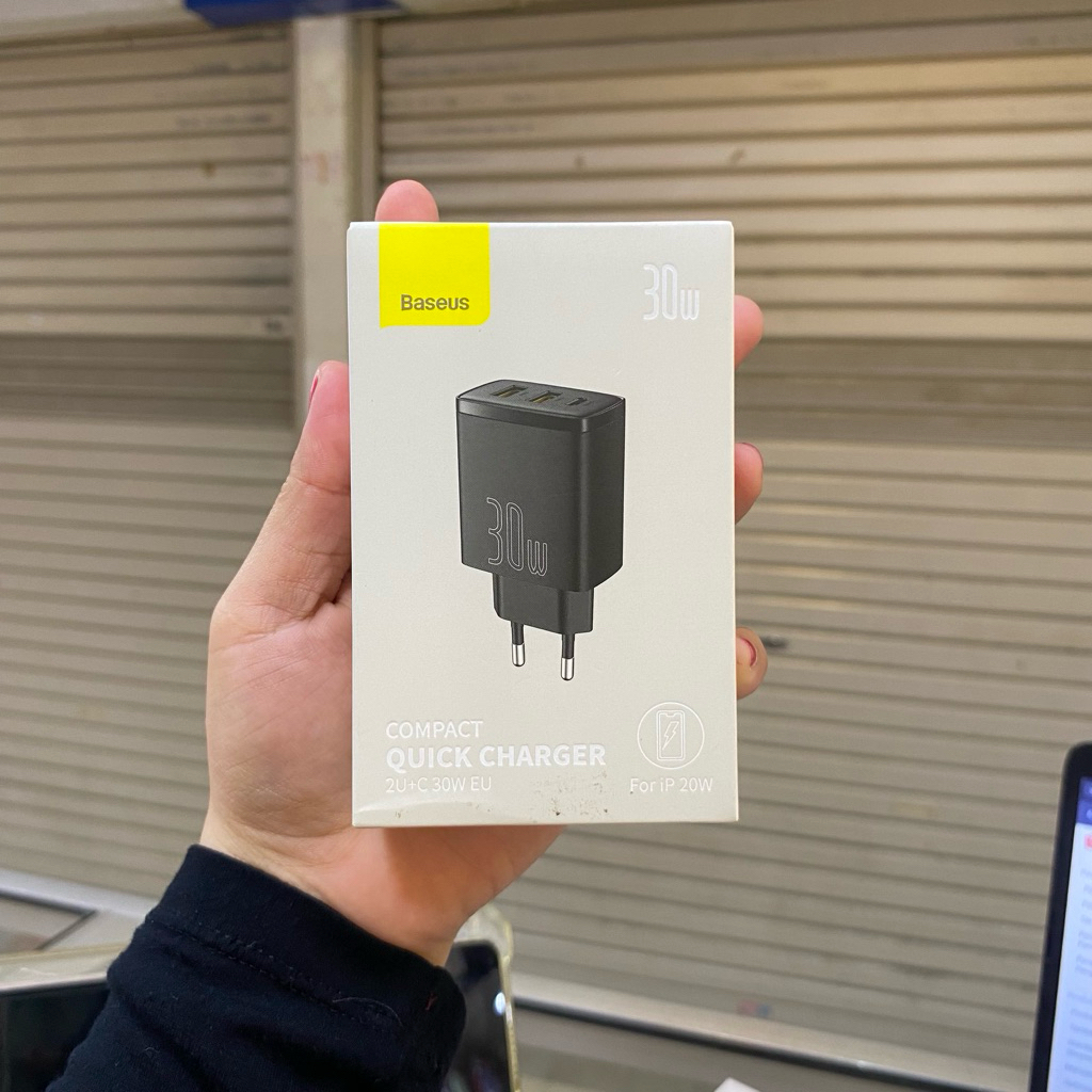 Baseus 30W 2 พอร์ต USB + Type-C Quick Charger ADAPTER Baseus 30W - CCXJ-E01- สีดํา