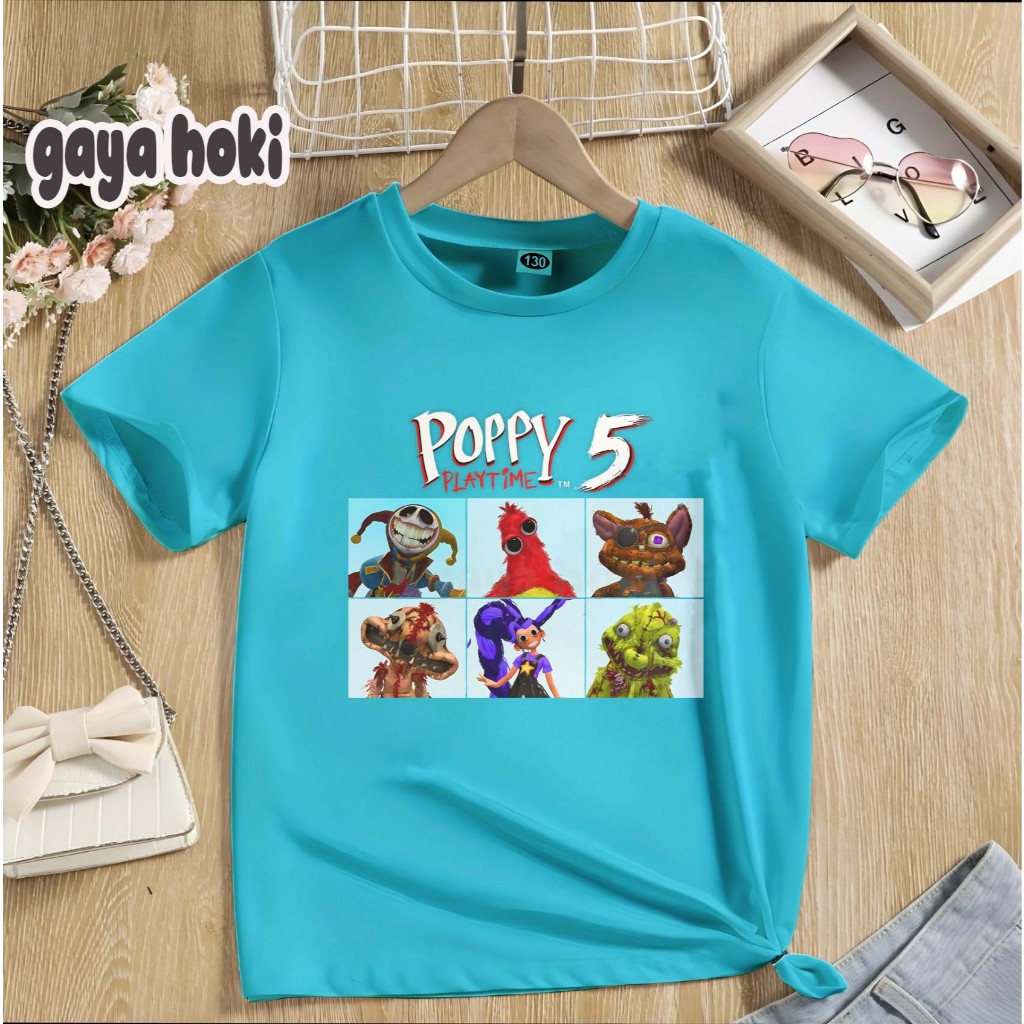 เสื้อยืดเด็ก Poppy Playtime Chapter 5 All News วัสดุพรีเมี่ยมผ้าฝ้าย Unisex