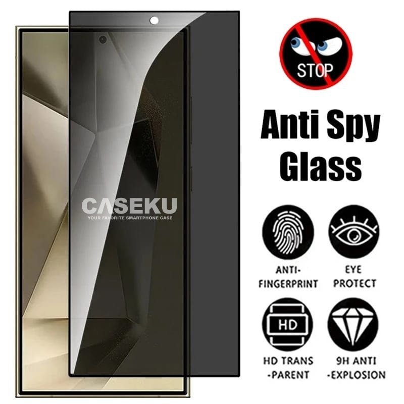 Caseku - กระจกนิรภัย SPY ความเป็นส่วนตัวสําหรับ Samsung S24 S24 Plus S24 FE Samsung S24 Ultra Anti-S
