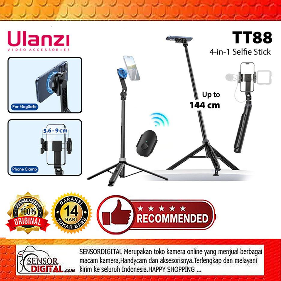 Ulanzi TT88 โหมด 4-in-1 MagSafe Overhead ขาตั้งกล้อง Selfie Stick แบบพกพาสําหรับสมาร์ทโฟน HP T111 รั