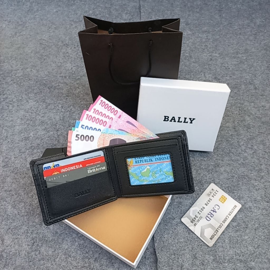 กระเป๋าสตางค์ผู้ชายแบบพับได้แบบสบาย ๆ กระเป๋าสตางค์หนังผู้ชายกระเป๋าสตางค์พับพรีเมี่ยมกล่องพิเศษ + ถุงกระดาษ