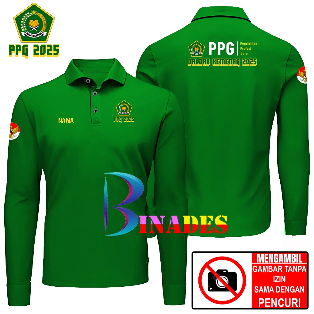 ขาย Wangky PPG DALJAB KEMENA 2025 เสื้อยืดคอปก Unisex DTF BINADES SCREEN PRINTING