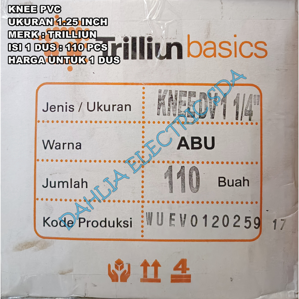 KNEE PVC 1.25" TRILLION ราคา 1 กล่อง (110 ชิ้น)