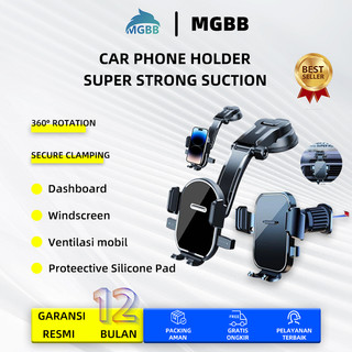 MGBB Car Holder Dashbor Mobil Car Phone Holder Long Neck 360 Degree Rotation Strong Suction Pad Suction Cup Automatic Lock untuk pemasangan di dashboard kaca meja lemari