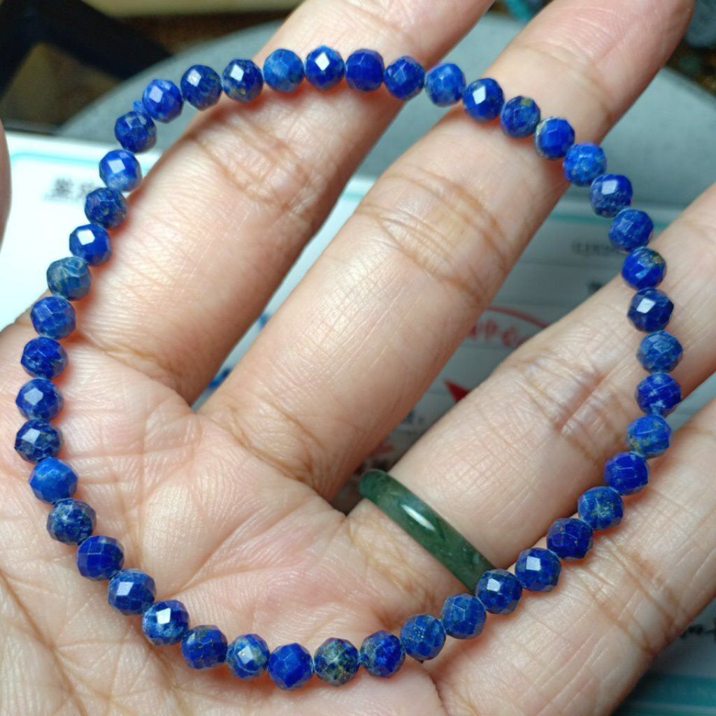 Royal Blue Lapiz Lazuli facet Blink bracelet ±18cm ±4.20mm
