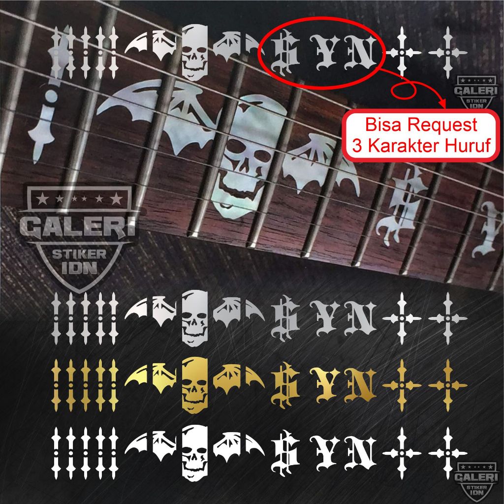 Schecter Synyster Gates Custom A7x Avenged Sevenfold Deathbat Syn Fretboard กีตาร์ Inlay สติกเกอร์