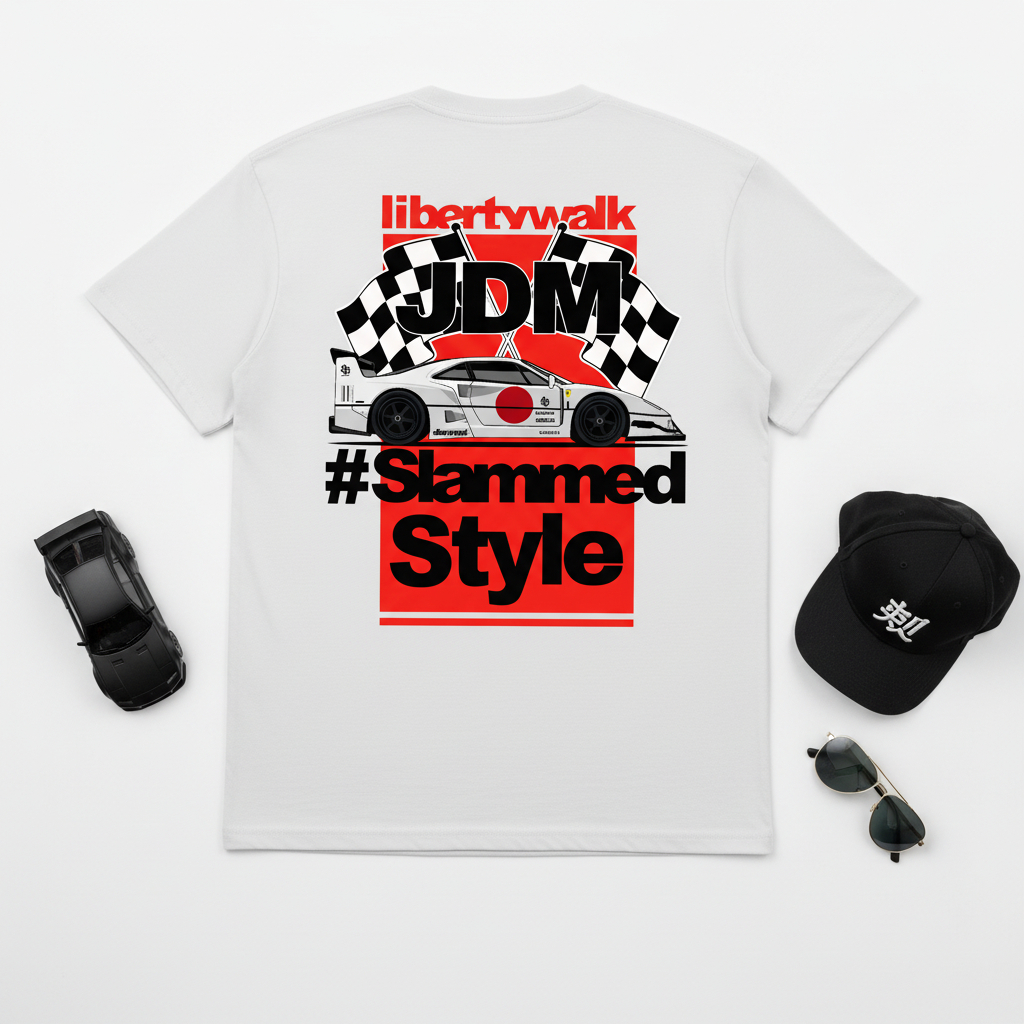 Gilan T เสื้อเด็ก Distro เสื้อรถภาพ JDM LIBERTY WALK SLAMMED FERRARI F40 LBWK