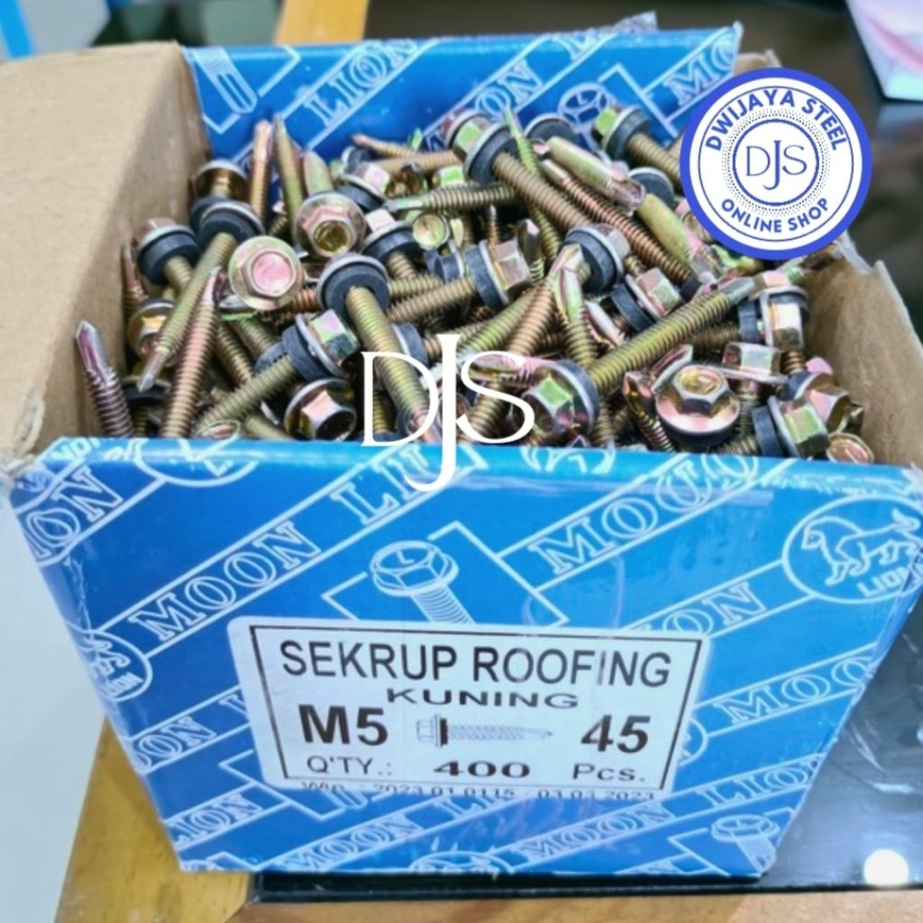 M5X45 สายฟ้าเหล็กไฟสีเหลือง + ยาง 12X45 MOON LION ฟันหมุนสีเหลือง HEX M5X45
