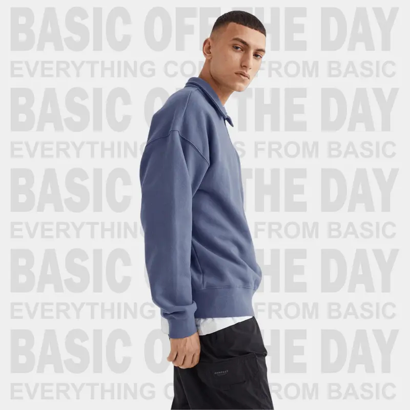 UNISEX SWEATER RUGBY SWEATER STUSSY DISTRO SWETER SWEATER ZIPPER COLLAR SWETER RUGBY SWETER