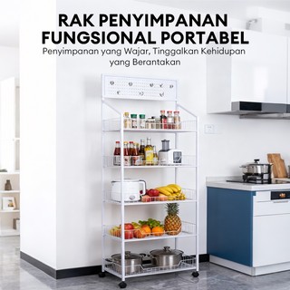 COD Rak Toko 5 Susun Rak Penyimpanan Snack Rak 50/60/70cm Display Makanan Minuman Mobile Rak