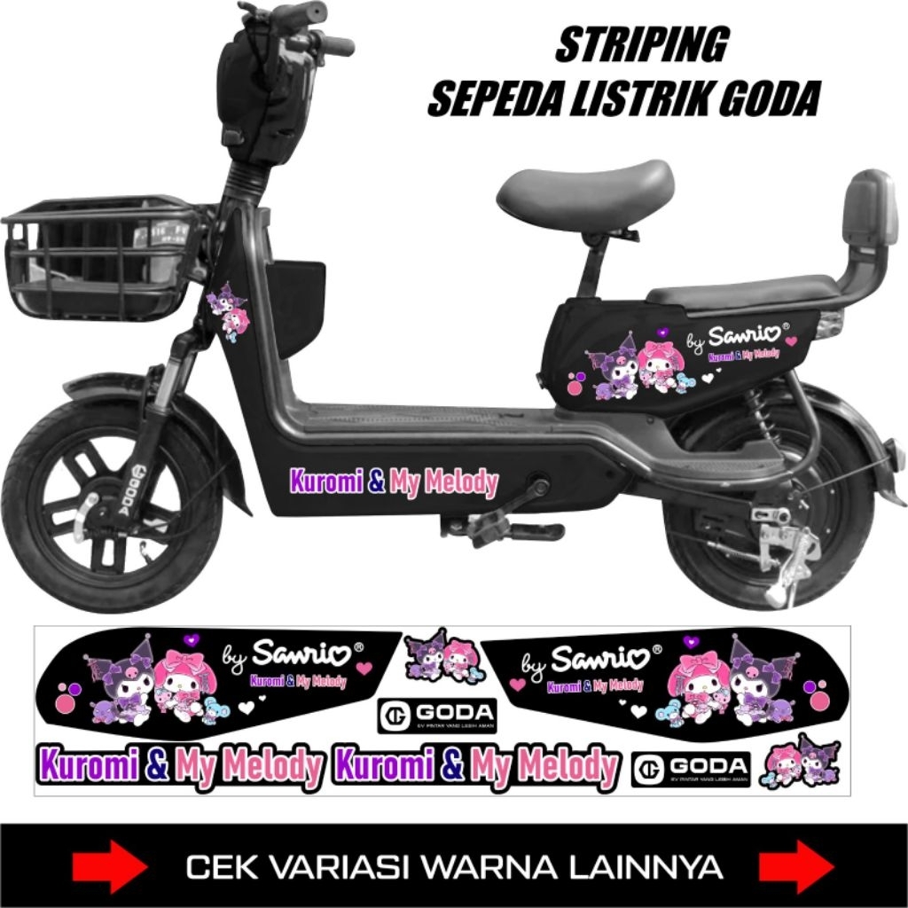 Goda Electric Bike Striping with Sanrio Motif / Goda Electric Bike Variation List Sticker with Kuromi & My melody Motif
